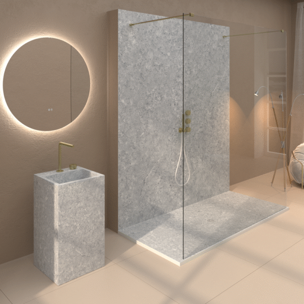 Painel de revestimento de paredes de casas de banho MSCOMPACT efeito mármore CYNTIA
