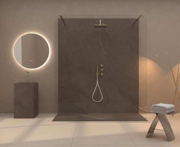 Painel de revestimento de paredes de casas de banho MSCOMPACT efeito mármore EMPERADOR - Image 2