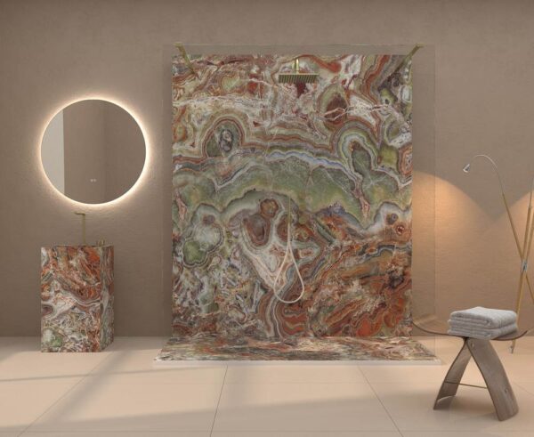 Painel de revestimento de paredes de casas de banho MSCOMPACT efeito mármore THASOS - Image 2