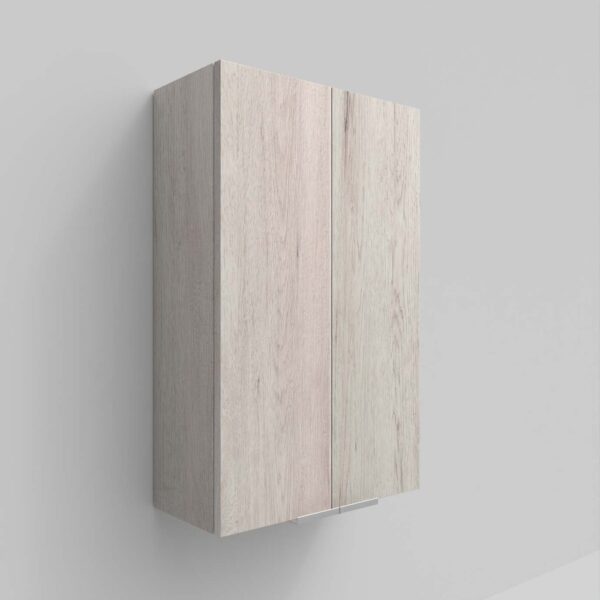 IBERIA coluna de casa de banho suspensa 2 portas 80 cm x 50 cm x 21 cm acabamento MOZART em carvalho