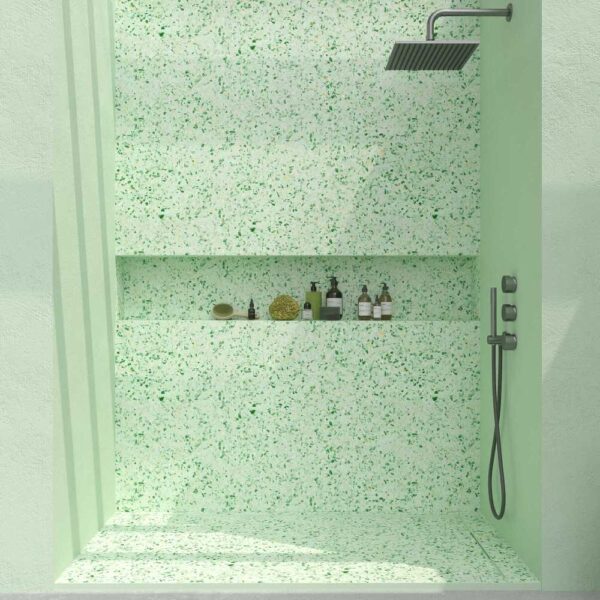 Painel de revestimento de paredes de casas de banho MSCOMPACT efeito terrazzo CREEK