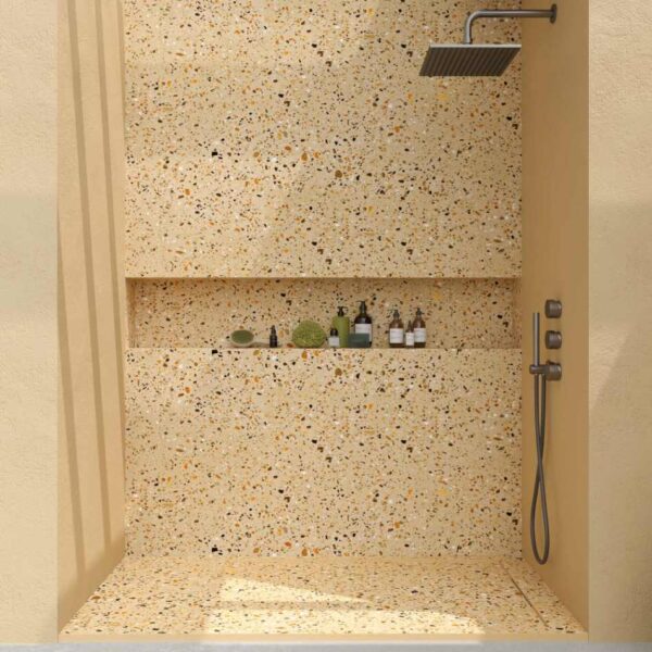 Painel de revestimento de paredes de casas de banho MSCOMPACT efeito terrazzo WENTY