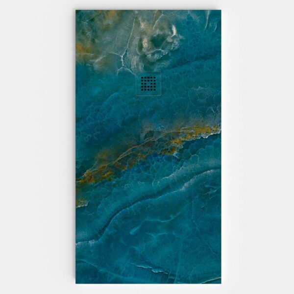 Base de duche em resina com textura de ardósia. Efeito mármore Blue - moderno STONE 3D antiderrapante