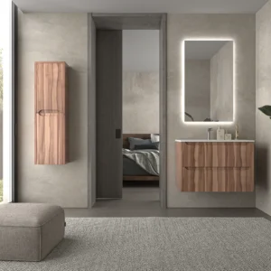 Móvel de casa de banho 2 gavetas TOSCANA com lavatório de porcelana acabamento OLIVO