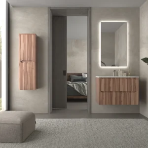 Móvel de casa de banho 2 gavetas TOSCANA com lavatório de porcelana acabamento squadratto OLIVO