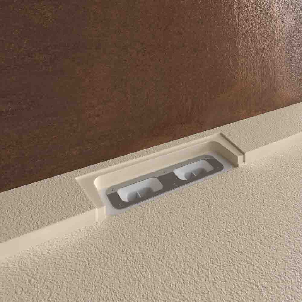 Base de duche em resina STYLE – cor creme RAL-1013 e outras – textura ardósia – antibacteriana e antiderrapante. Grelha oculta - Image 4