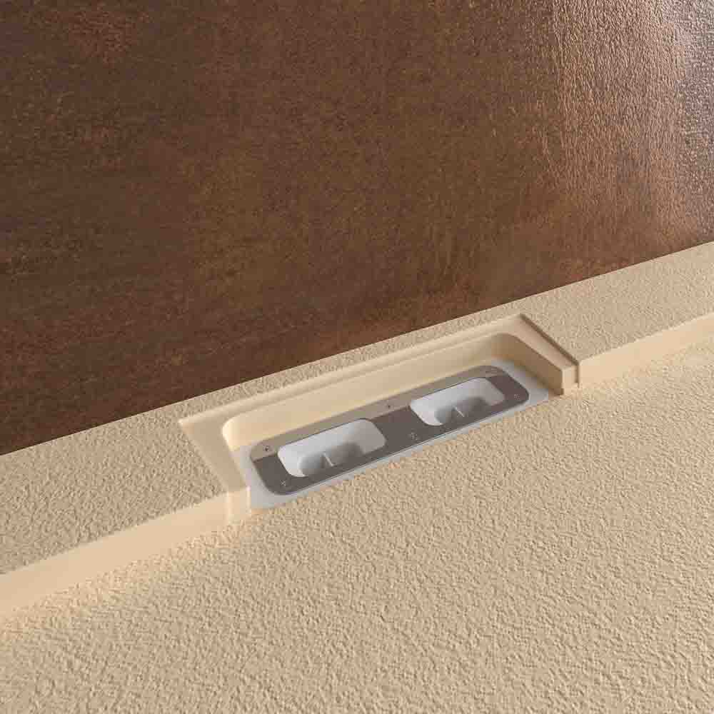 Base de duche em resina STYLE – cor creme intenso RAL-1015 e outras – textura ardósia – antibacteriana e antiderrapante. Grelha oculta - Image 2