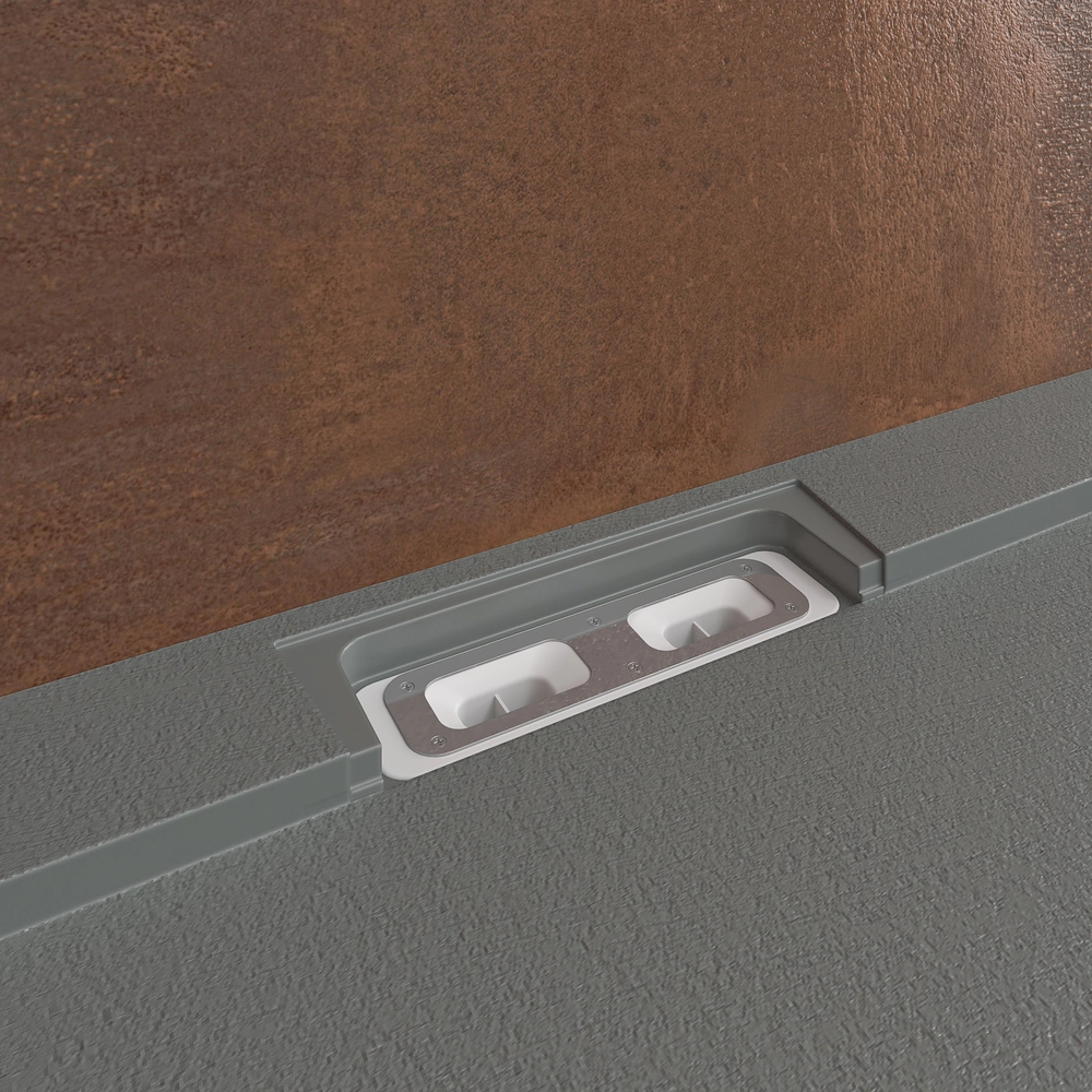 Base de duche em resina STYLE – cor cinzento-cimento RAL-7005 e outras – textura ardósia – antibacteriana e antiderrapante. Grelha oculta - Image 5