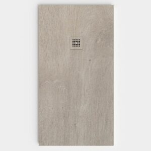 Base de duche em resina com efeito madeira TEVRA, textura de ardósia - antiderrapante STONE 3D moderno – imagem 1