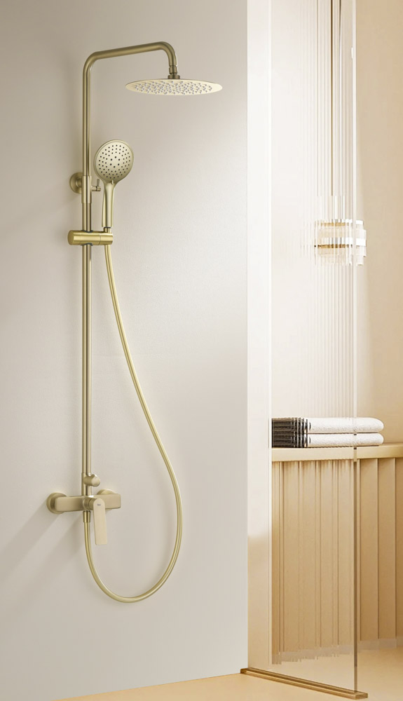 Conjunto de Duche Monocomando GLORY Ouro Escovado