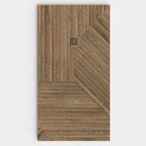 Base de duche em resina com efeito madeira YVARA, textura de ardósia - antiderrapante STONE 3D moderno – imagem 1