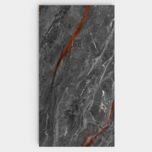 Base de duche em resina com textura de ardósia. Efeito mármore VENYRA - antiderrapante STONE 3D moderno – imagem 1