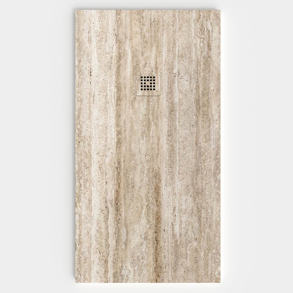 Base de duche em resina com textura de ardósia. Efeito mármore THASSIA - antiderrapante STONE 3D moderno – imagem 1