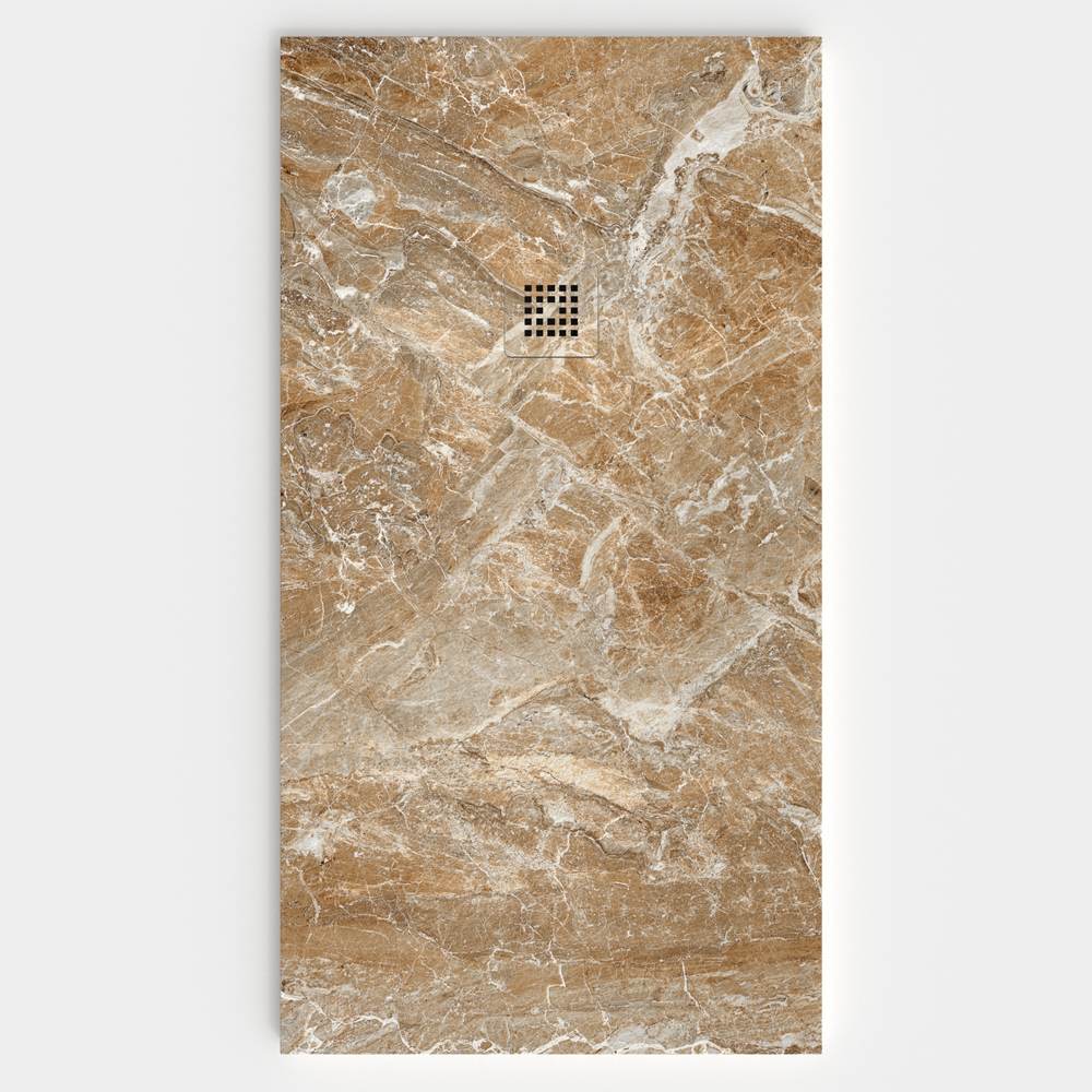 Base de duche em resina com textura de ardósia. Efeito mármore LODEN - antiderrapante STONE 3D moderno – imagem 1