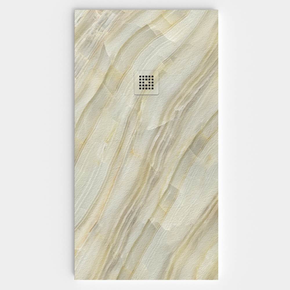 Base de duche em resina com textura de ardósia. Efeito mármore LITHIRA - antiderrapante STONE 3D moderno – imagem 1