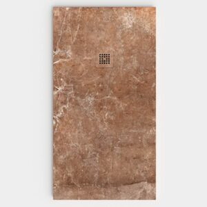 Base de duche em resina com textura de ardósia. Efeito mármore KHEROS - antiderrapante STONE 3D moderno – imagem 1