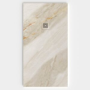 Base de duche em resina com textura de ardósia. Efeito mármore ZURIEN - antiderrapante STONE 3D moderno – imagem 1