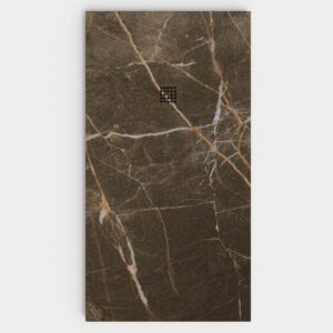 Base de duche em resina com textura de ardósia. Efeito mármore GLAVION - antiderrapante STONE 3D moderno – imagem 1