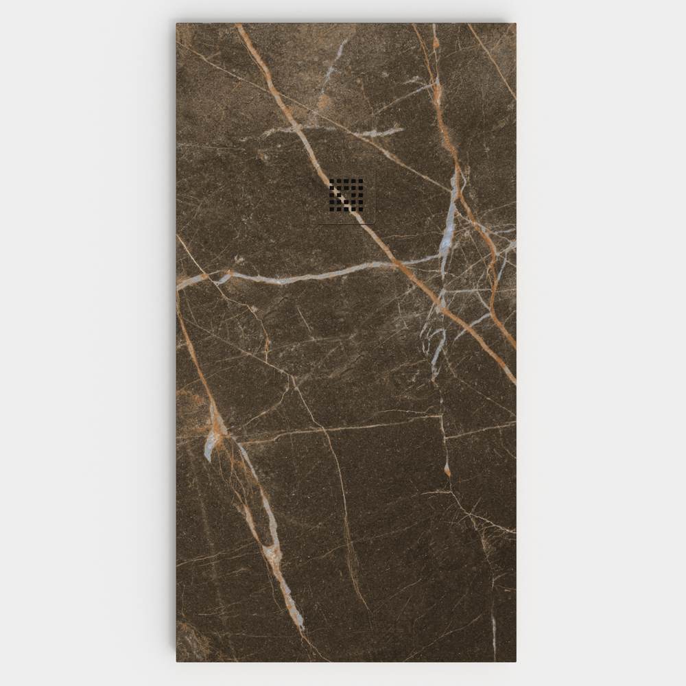 Base de duche em resina com textura de ardósia. Efeito mármore GLAVION - antiderrapante STONE 3D moderno – imagem 1