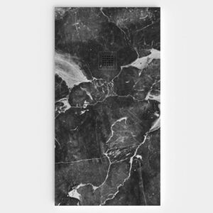 Base de duche em resina com textura de ardósia. Efeito mármore DRAVONNE - antiderrapante STONE 3D moderno – imagem 1