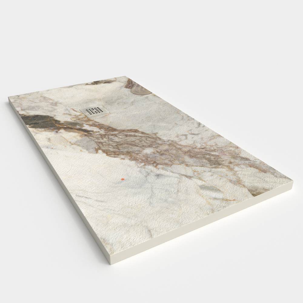 Base de duche em resina com textura de ardósia. Efeito mármore THEUNOR - antiderrapante STONE 3D moderno – imagem 2