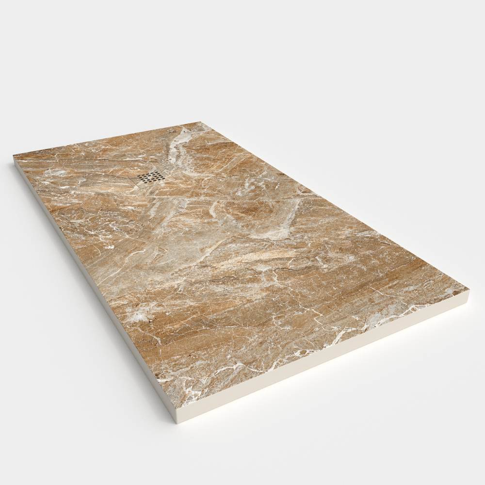 Base de duche em resina com textura de ardósia. Efeito mármore LODEN - antiderrapante STONE 3D moderno – imagem 2