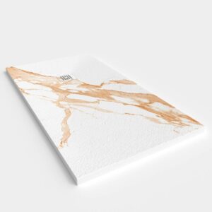 Base de duche em resina com textura de ardósia. Efeito mármore HALVION - antiderrapante STONE 3D moderno – imagem 2