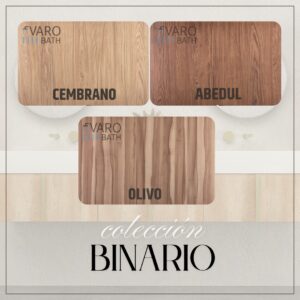 Móvel de casa de banho suspenso BINARIO 2 gavetas acabamento BRANCO/CEMBRANO – imagem 2