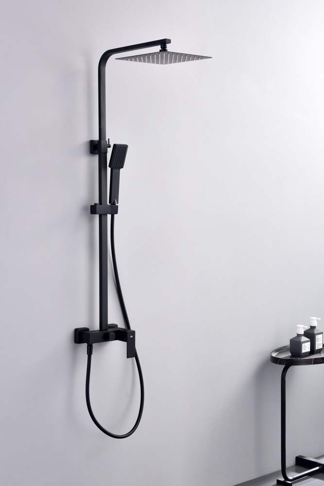 Conjunto Monocomando de Duche ARMY Preto Fosco