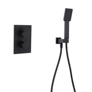 Conjunto de Duche Termostático Encastrável ETERNITY Preto Fosco