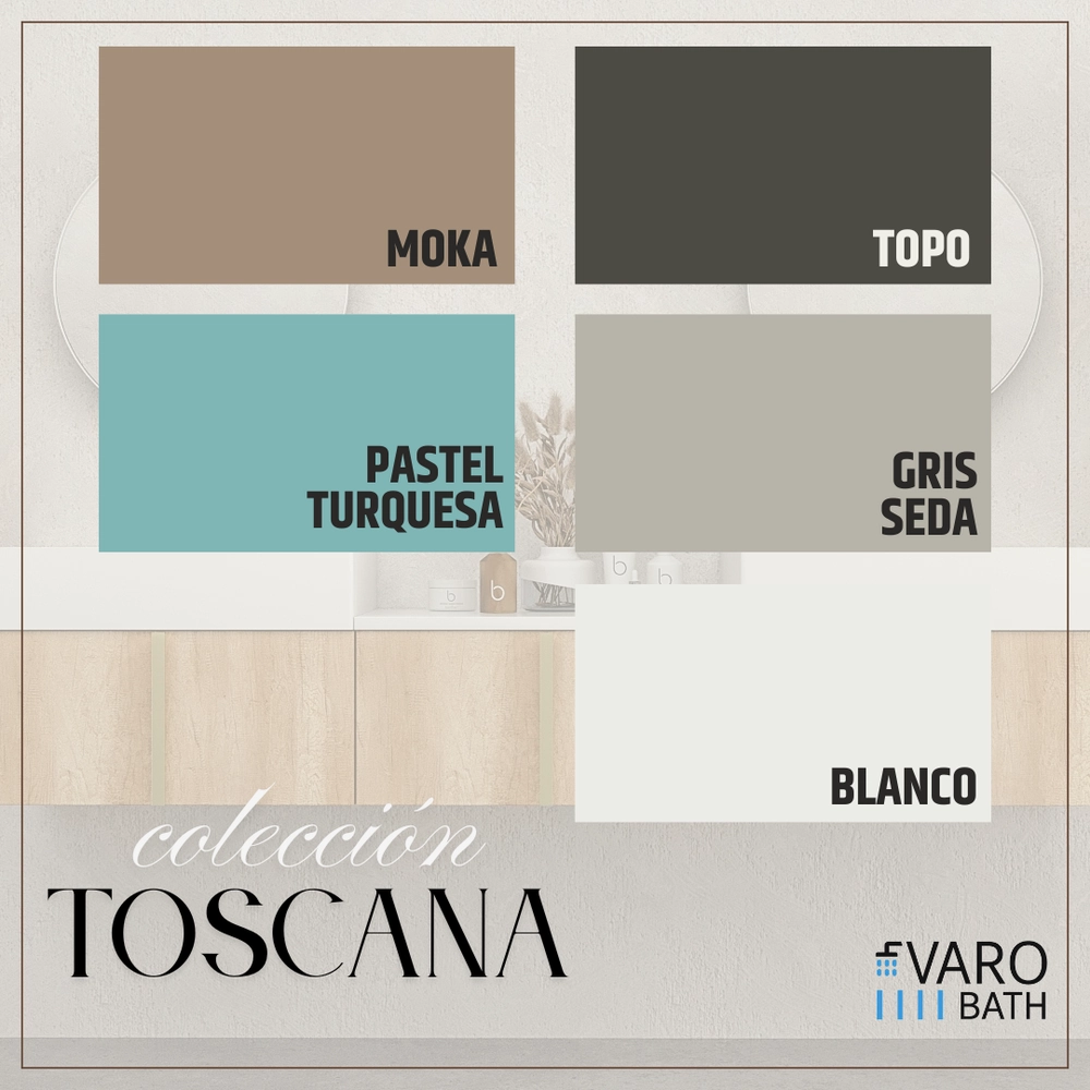 Móvel de casa de banho suspenso 2 gavetas TOSCANA com lavatório de porcelana acabamento millerigue MOKA – imagem 5