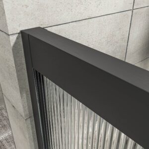 Divisória de duche NOVUM frontal 1 fixo - 1 porta de correr vidro acanalado 6 mm. GUN METAL – imagem 2
