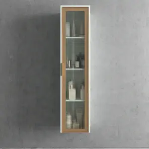 Coluna de casa de banho BETA suspensa 1 porta 175 cm x 35 cm x 22 cm porta em vidro