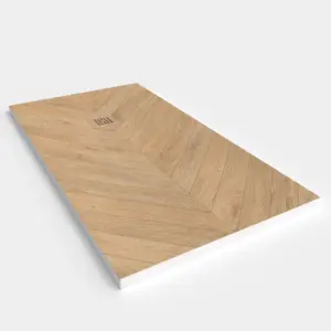 Base de duche em resina com efeito madeira CEDAR, textura de ardósia - antiderrapante STONE 3D moderno – imagem 2