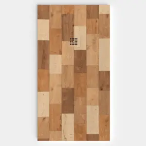 Base de duche em resina com efeito madeira MAPLE BREEZE, textura de ardósia - antiderrapante STONE 3D moderno – imagem 1