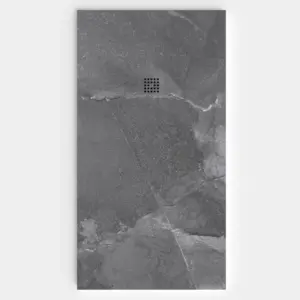 Base de duche em resina com textura de ardósia. Efeito mármore PONI - antiderrapante STONE 3D moderno – imagem 1