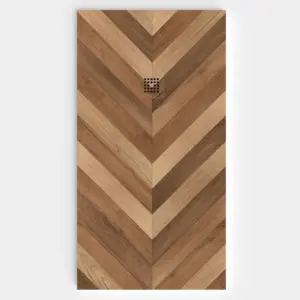 Base de duche em resina com efeito madeira SELVA WOOD, textura de ardósia - antiderrapante STONE 3D moderno – imagem 1