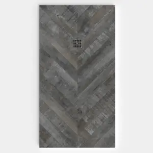 Base de duche em resina com efeito madeira TOUCH, textura de ardósia - antiderrapante STONE 3D moderno – imagem 1