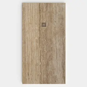 Base de duche em resina com textura de ardósia. Efeito mármore TROVIS - antiderrapante STONE 3D moderno – imagem 1