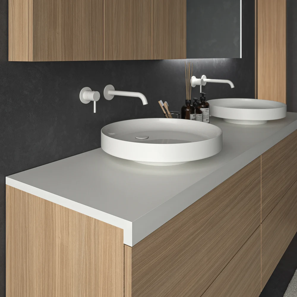 Móvel de casa de banho suspenso TESIS 4 gavetas NOGUEIRA BOHEME com tampo SOLID SURFACE – imagem 6