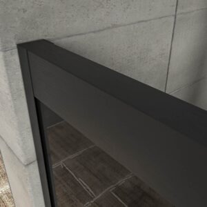 Divisória de duche NOVUM frontal 1 fixo - 1 porta de correr vidro parsol cinzento 6 mm. GUN METAL – imagem 2