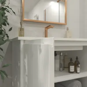 Móvel de casa de banho BLANCA com pés 2 portas acabamento BRANCO – imagem 2