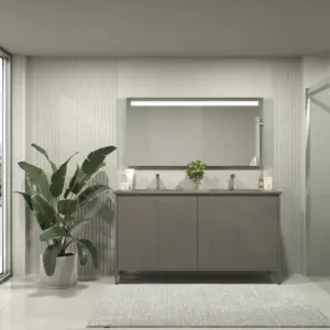 Móvel de casa de banho BLANCA com pés 4 portas acabamento CINZENTO QUARTZO – imagem 1