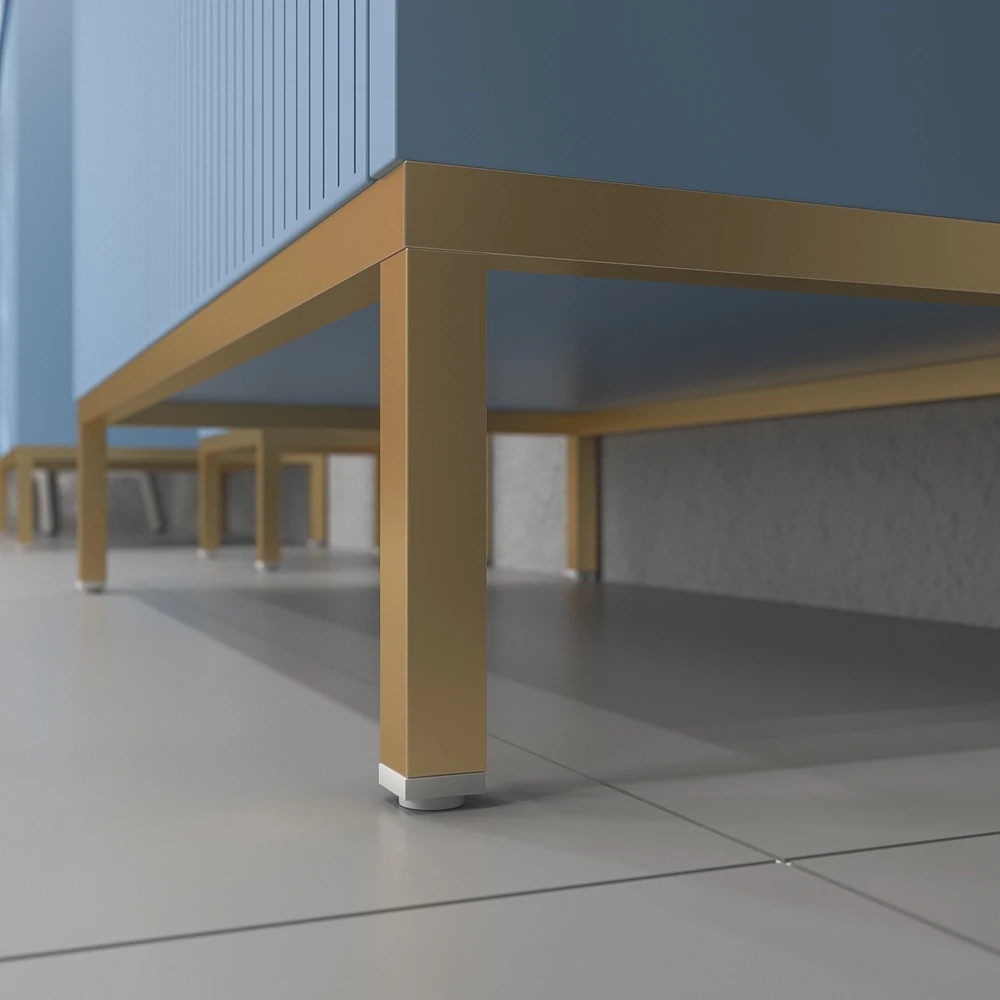 Móvel de casa de banho BLANCA com pés 2 portas acabamento AZUL PASTEL – imagem 5