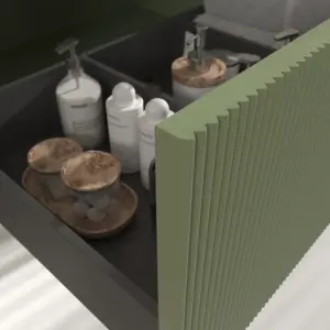 Móvel de casa de banho suspenso BINARIO 1 gaveta acabamento VERDE PÁLIDO – imagem 2