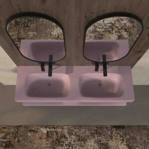 Lavatório suspenso LIDO de duas cubas SOLID SURFACE Violeta – imagem 2