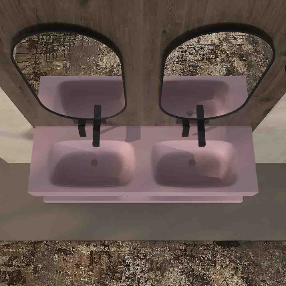 Lavatório suspenso LIDO de duas cubas SOLID SURFACE Violeta – imagem 2