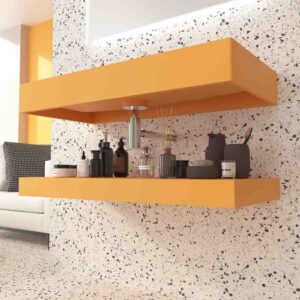 Lavatório suspenso TOTEM com cuba centrada SOLID SURFACE Amarelo açafrão – imagem 2