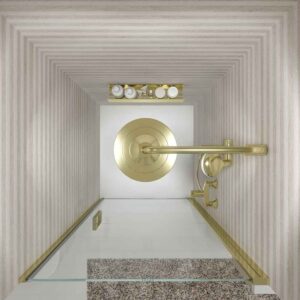 Divisória de duche frontal OPEN 1 porta rebatível à medida. Acabamento DOURADO MATE – imagem 2