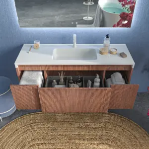 Móvel de casa de banho suspenso BINARIO 3 gavetas acabamento VIDOEIRO – imagem 2